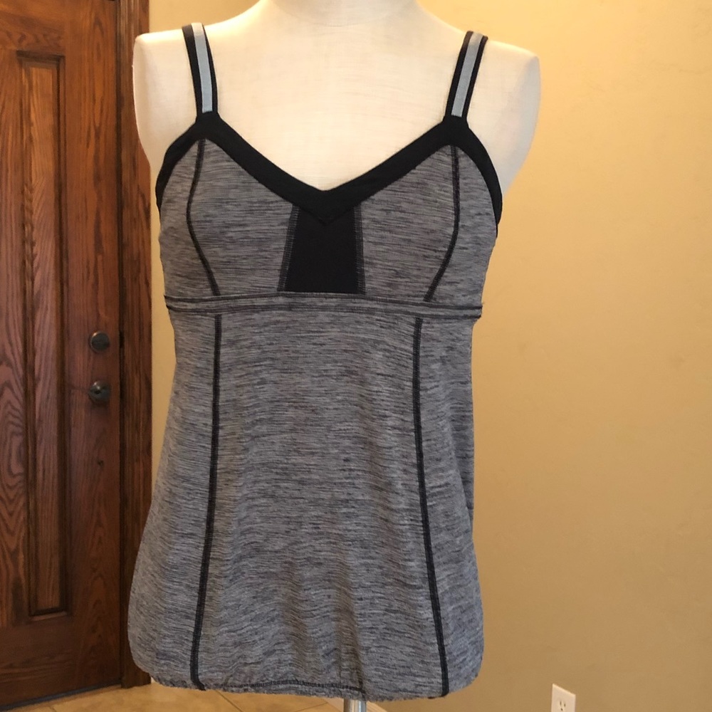 lululemon athletica Gray and Black Strappy Tank